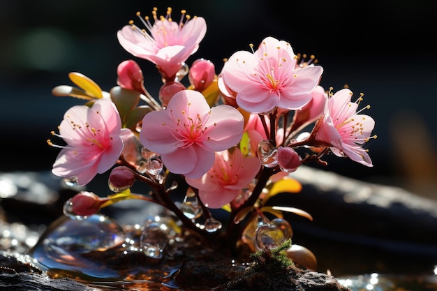 Foto bonsai de flowers in harmony generatief ia