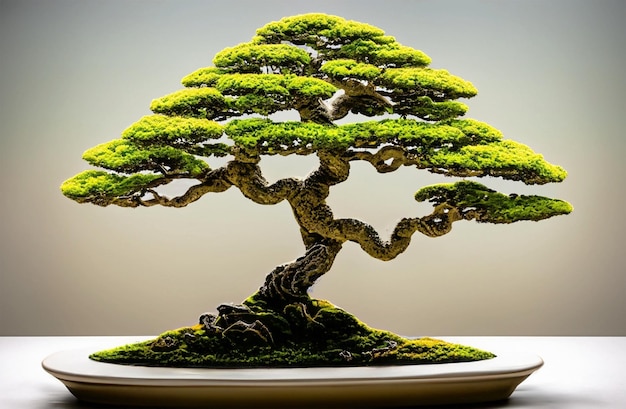 Bonsai in een keramische pot