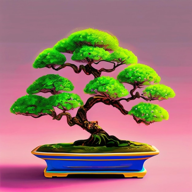 Bonsai in een keramische pot