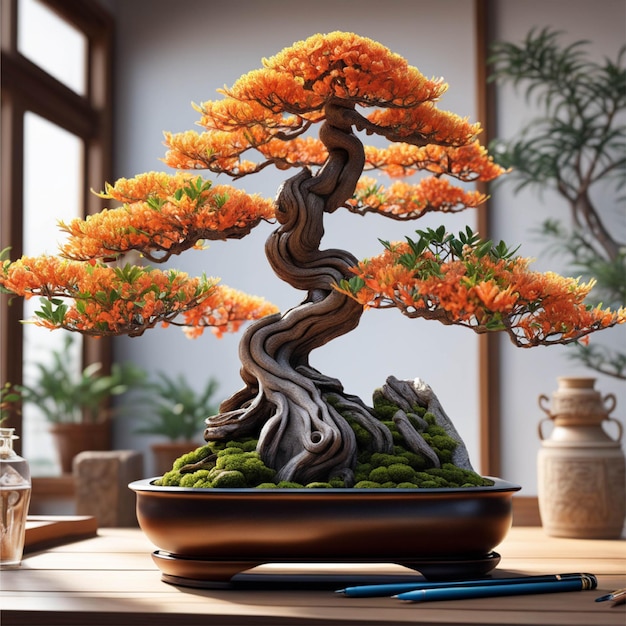 Bonsai macro photography image illustration