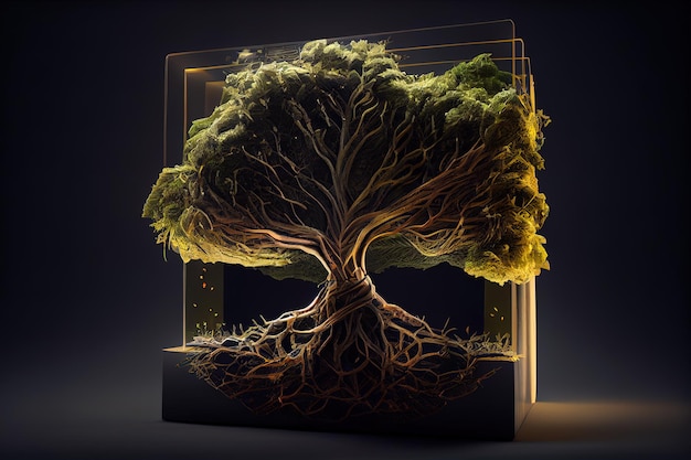 Bonsai dal design moderno generato dall'intelligenza artificiale