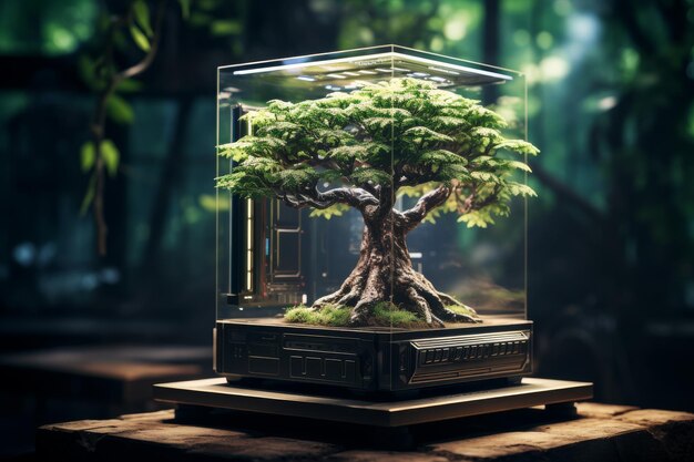 Bonsai Tree Encased in Glass