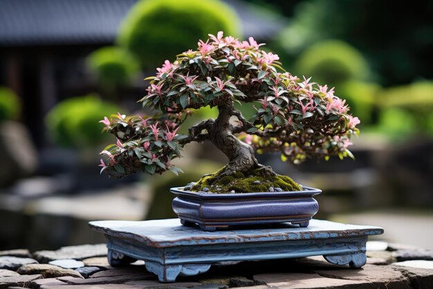 Photo bonsai tree a traditional japanese art form professional advertising photography