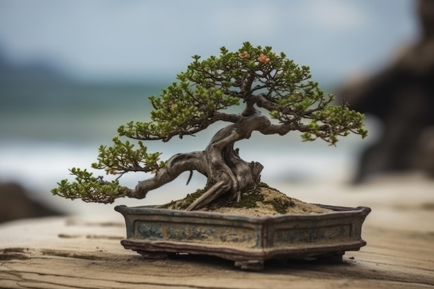 Bonsai on a wooden table