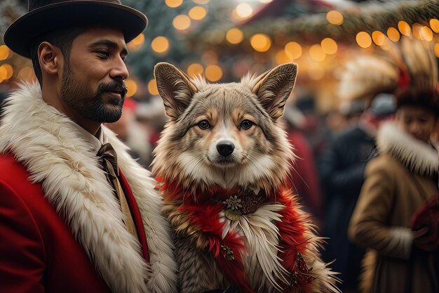 Bont en veren Feest Dieren dansen in Kerstmis Glee