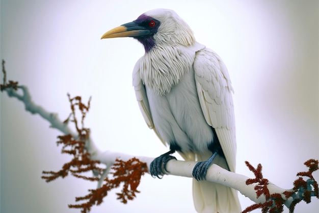 Bonte kraai albino close-up met vegetatie gemaakt met generatieve AI-technologie