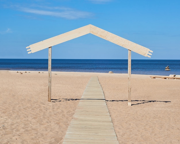 Foto boog op het strand