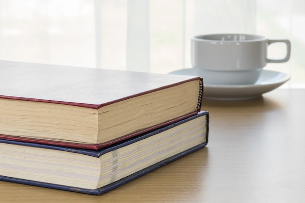 Book and coffee cup