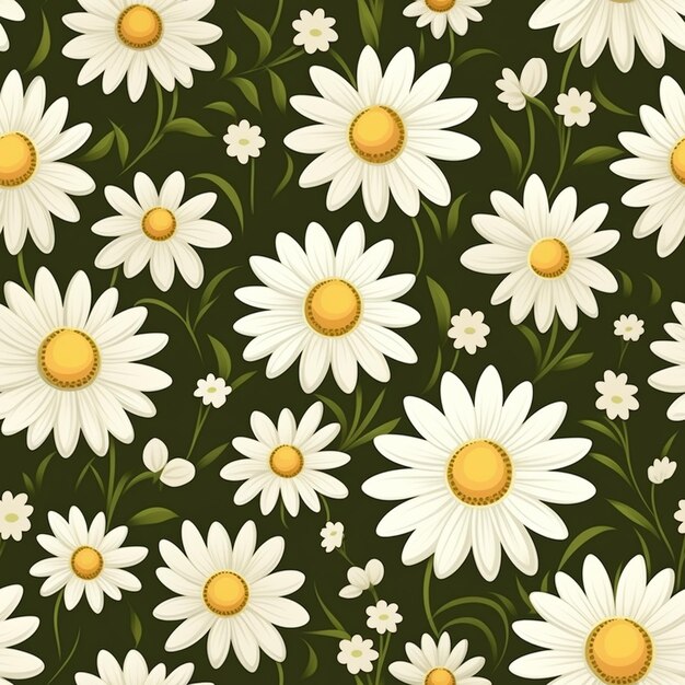 Book cover design with notebook cover with cheerful daisy print