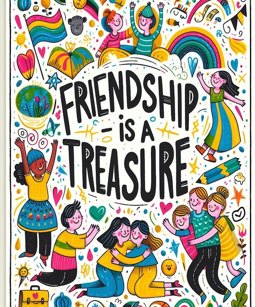 Photo a book cover that says friendship is a treasure chest