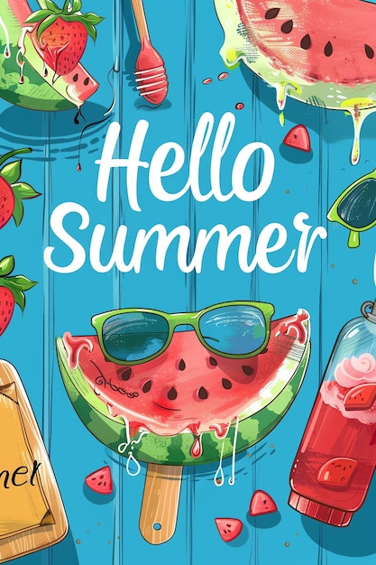 a book cover that says hello summer on it