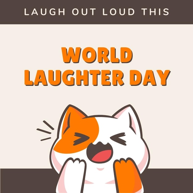 a book cover that says quot laugh quot with a cat sitting on it