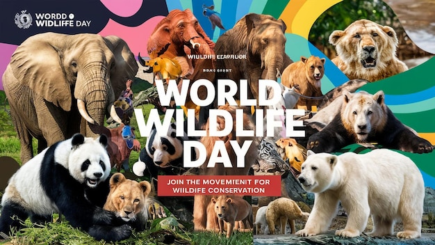 a book cover with a world wild life day written by the artist