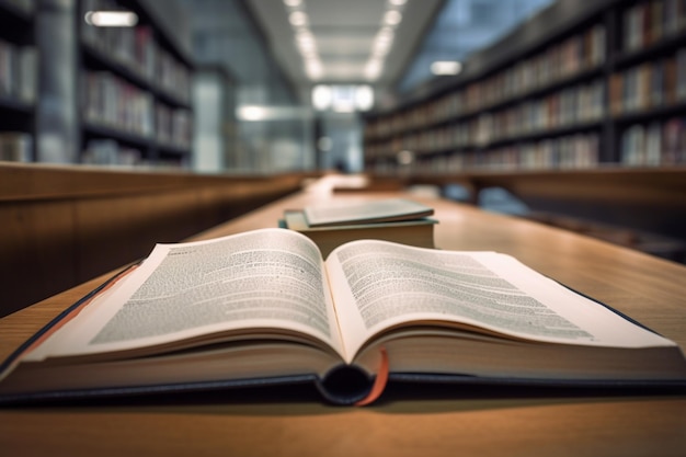 The Book Day concept of education and learning is shown with a book being opened in an old library and a classroom full of book shelves in the blurred background