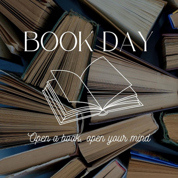 a book day is written on the page of a book open