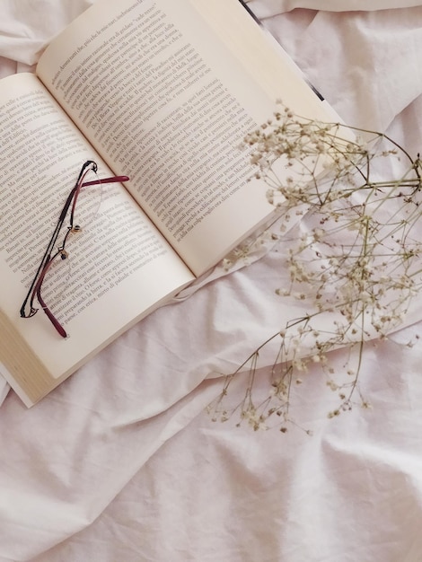 book and flowers