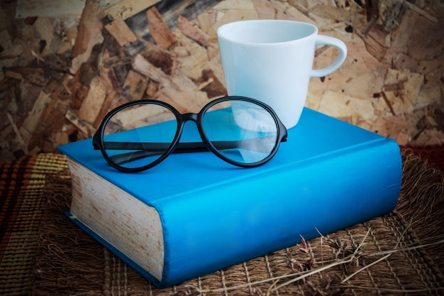 Book and glasses