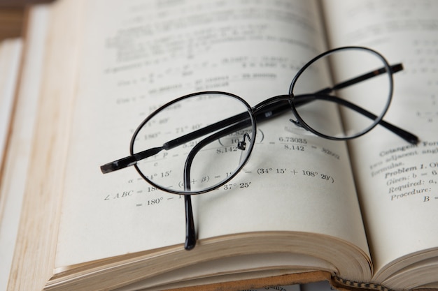 book and glasses