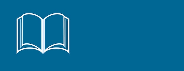 Book icon on blue background