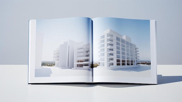 a book is open to a page that says " the building ".