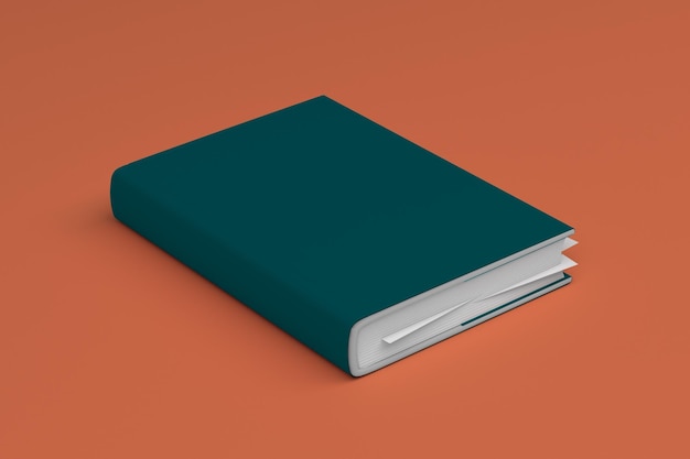 book left side isolated in orange background