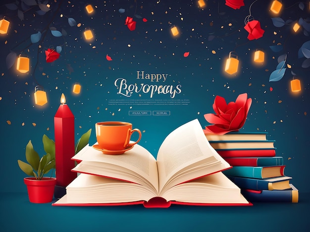 Book Lovers Day background template Holiday concept background