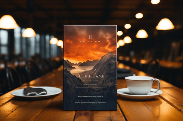 Book Mockup with Library Background