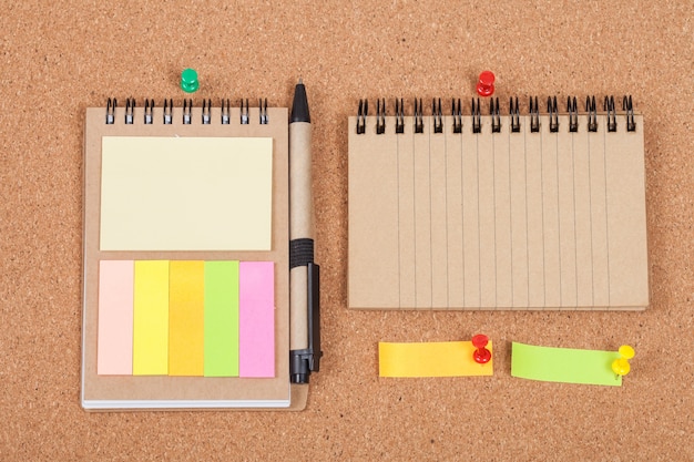 Book note on cork board