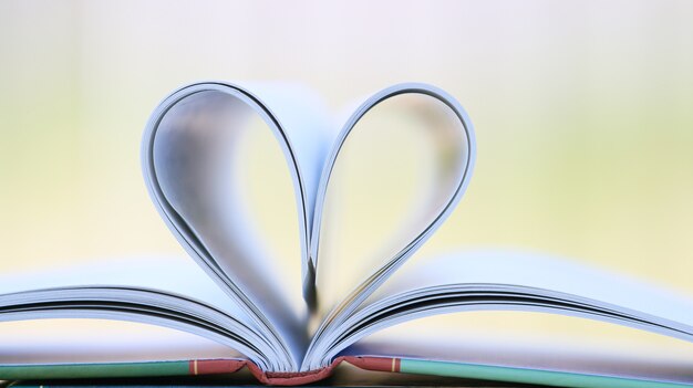 Book page in heart shape