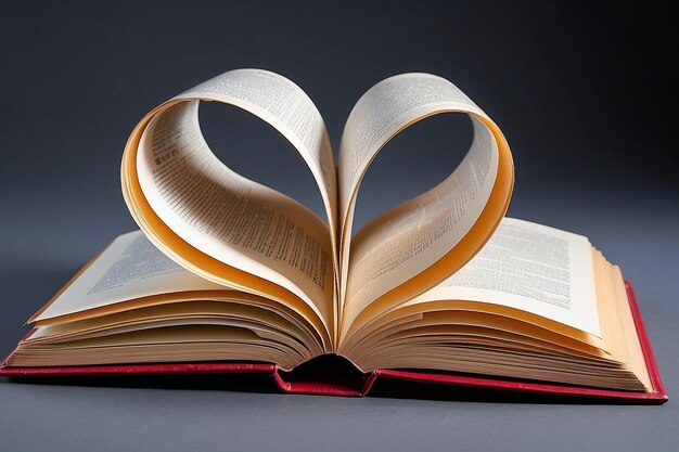 Book pages in the shape of a heart I like to read reading