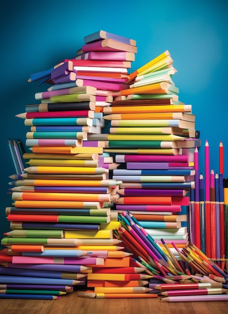 book pile colorful school background