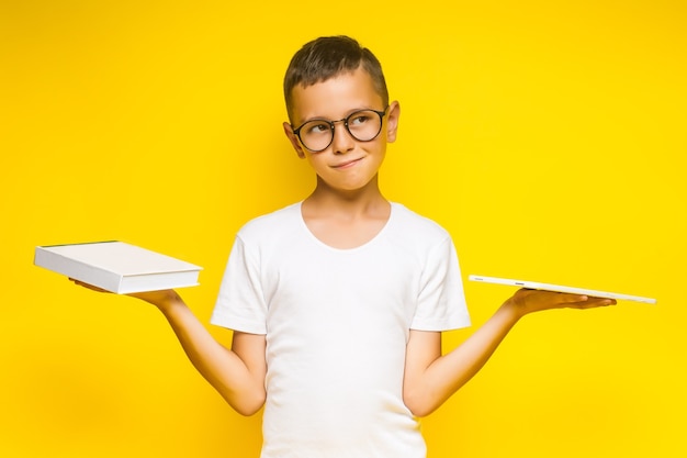 Book, school, kid. Little student holding books.