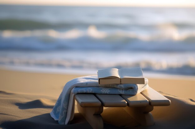 Foto un libro il mare e la tranquillità