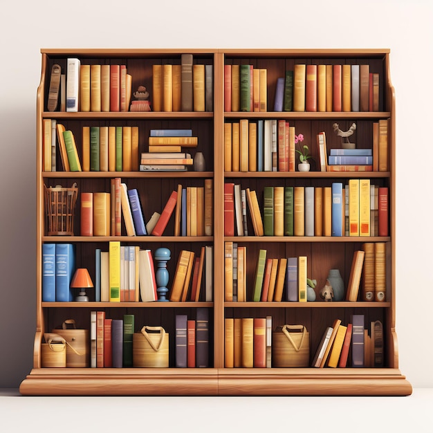 a book shelf with many books on it