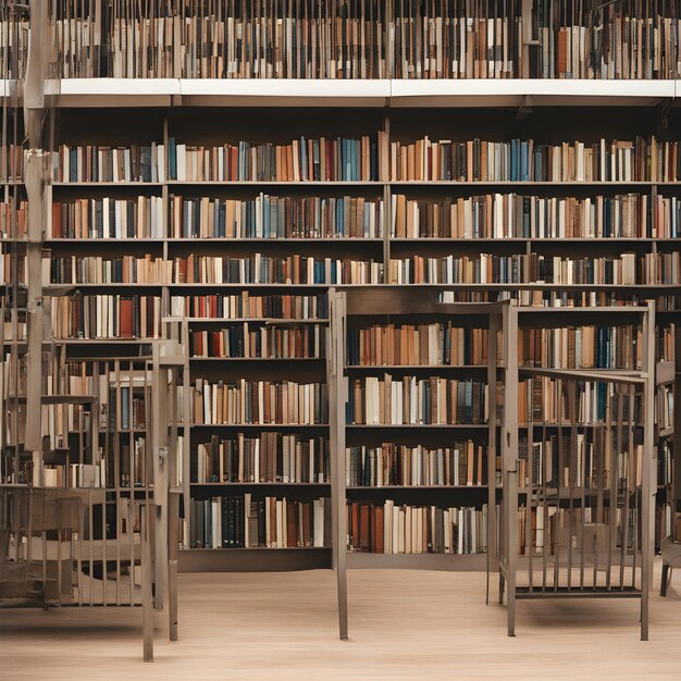 Photo a book shelf with many books on it