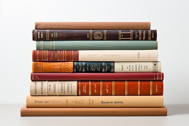 Book stack on a white background