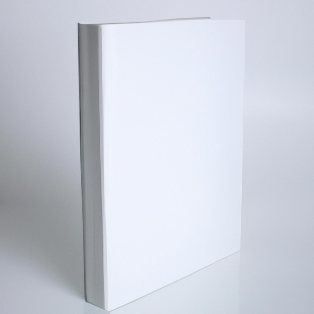 Book standing upright on white background