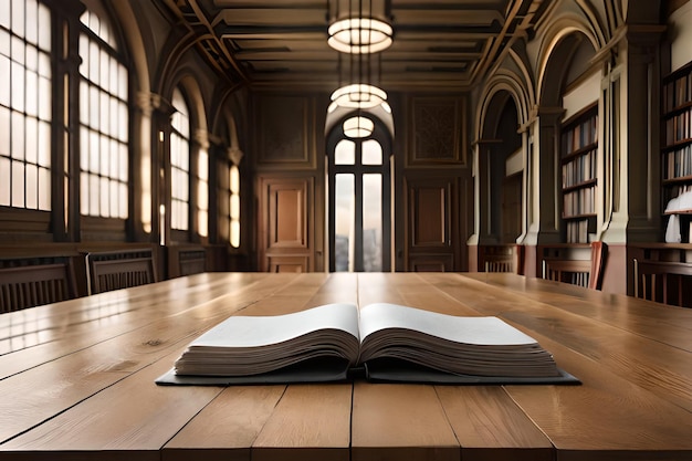 Foto un libro su un tavolo in una libreria