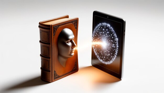 Book and Tablet Data Exchange 3D Render