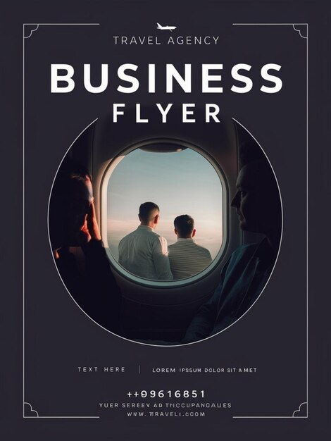 Photo a book titled business flying with a man in the background