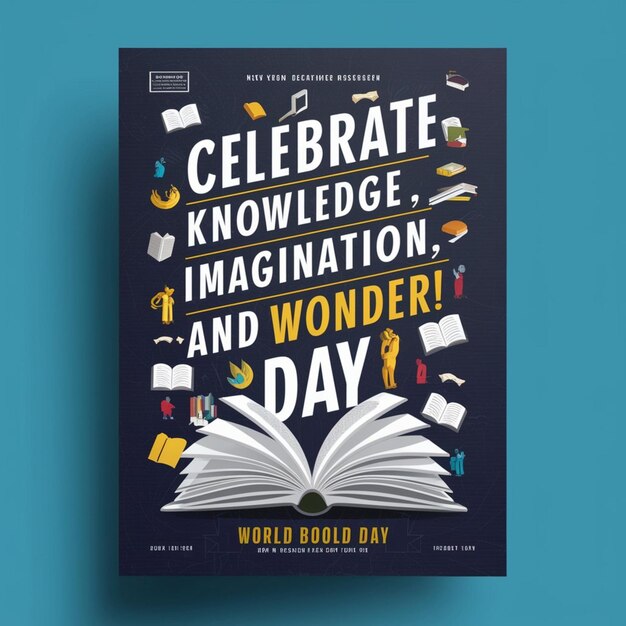 Photo a book titled celebrate knowledge is on a blue background