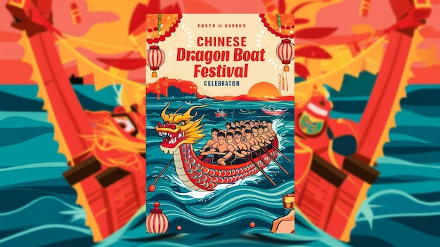 Photo a book titled chinese dragon on the front of a boat