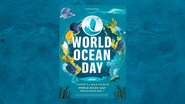 Photo a book titled world ocean day day day