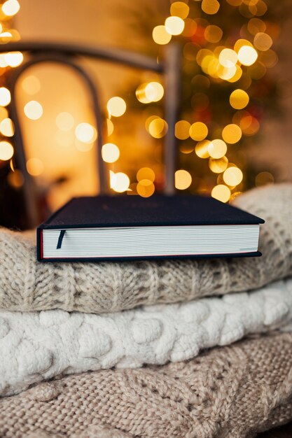 Book on top of a sweater