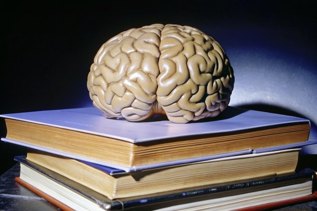 a book with a brain on it is on a table