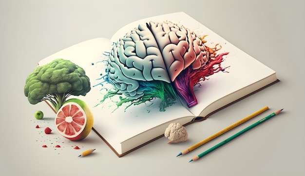 A book with a brain on it that says'brain'on it