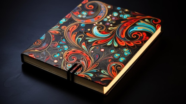 a book with a colorful design on the cover.