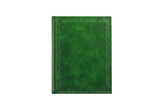 Book with cover green color isolated on white background