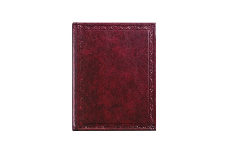 Photo book with cover red color isolated on white background