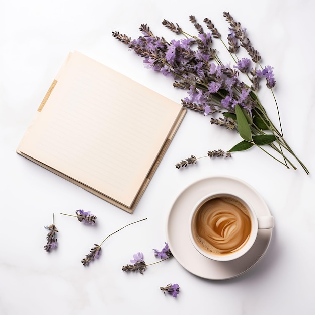 a book with a cup of coffee and a book on the table